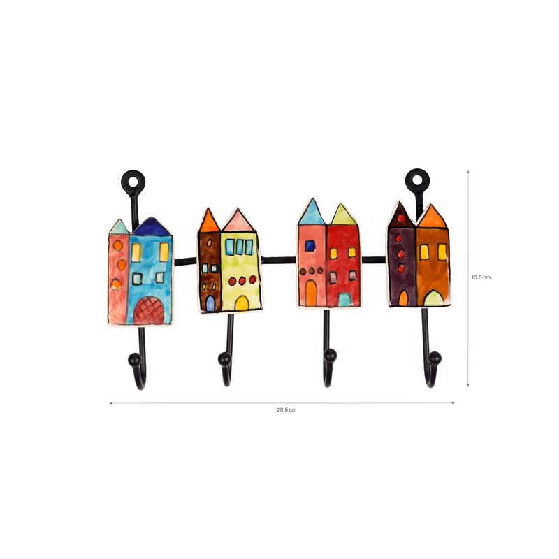 Gall&Zick Wall Hook Colourful Set Ceramic Hand Painted Hand Painted
