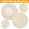 Tallew 6 Pcs 3 Inch Wool Polishing Pad Hook Loop