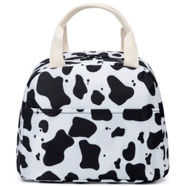 Xunteny Cow Print Lunch Bag for Women Girls, Insulated Reusable Lunch Box Cooler Tote Bags for Adults Kids Work School Picnic Beach