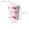 Pink Bow Party Tableware,Disposable Tableware Set,Pink Bow Theme Disposable Paper