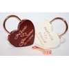 Love Lock Heart Red/Rose Gold with Engraving of Your Choice
