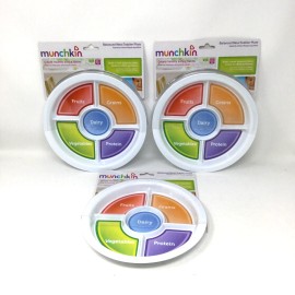 Munchkin 3 Munchkin Balanced Meal Toddler Plate 8" New  Nursery School Daycare  Portion