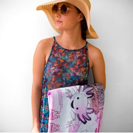 Mi Mantita Mx Toalla de Ajolote Billete de 50 Pesos (Blanco)