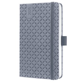 SIGEL J5120 Jolie Weekly Planner 2025, hardcover, 9,5 x 15 cm, 174 Pages, Light Grey
