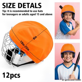 12Pcs Football Helmet Covers Bright Colors Scrimmage Helmet Cap with Anti Slip Strips for Youth Adult Football Practice Hockey Lacrosse Training Accessories (Orange)