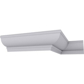 Endurathane Claremont Traditional Crown Moulding, 6 1/2"H x 5 3/4"P x 8 5/8"F x 94 1/2"L, Factory Primed