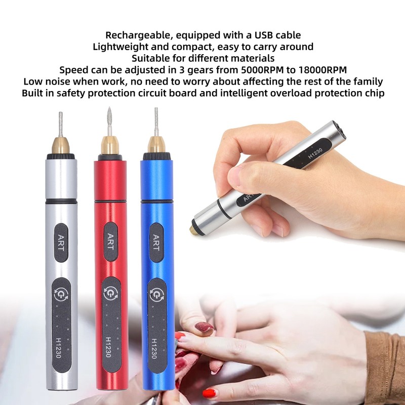Electric Engraving Pen Rechargeable 3 Gear 5V Cordless Rotary Tool