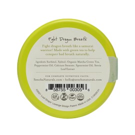 SEN CHA Naturals Green Tea Mints, Sugar-Free Breath Mints, Made With Organic Japanese Matcha Green Tea, Gluten-Free, Sugar-Free, Vegan & Keto-Friendly, Moroccan Mint, 1.2oz (1 Pack)