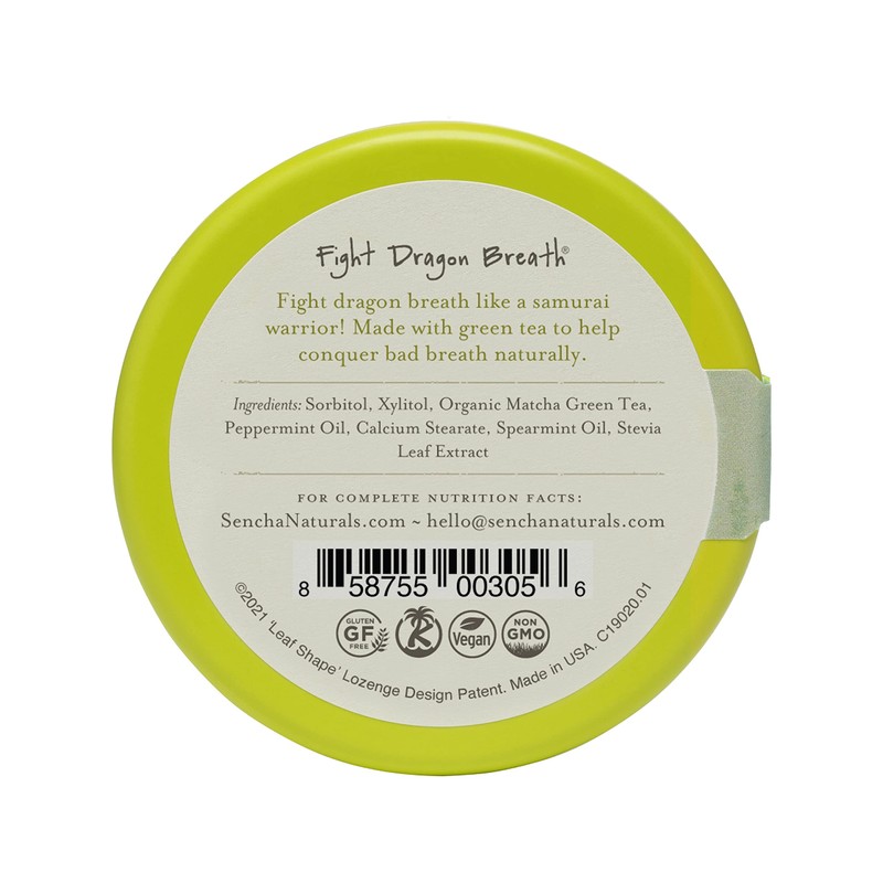 SEN CHA Naturals Green Tea Mints, Sugar-Free Breath Mints, Made