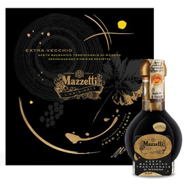 Mazzetti Traditional Balsamic Vinegar of Modena P.D.O (Tradizionale), 25 Year Aged in Small Wooden Barrels. Thick, Rich and Intense. Gift Box with Glass Pipette. 3.38 FL OZ