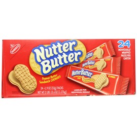 Nabisco Nutter Butter Sandwich Cookies, Peanut, 24 Count