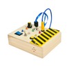 MagiDeal Wooden Busy Board with LED Lamp Switch Light, Wooden