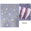 Winning Smile 6 Sheets Nail Art Decals 3D Embossed Stickers