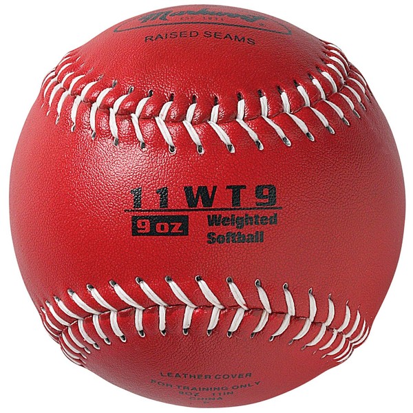 Markwort Color Coded Weighted 11-Inch Softball (9-Ounce, Red)