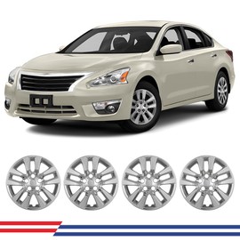 CPW 16'' Hubcaps Fit for 2013 2014 2015 2016 2017 2018 Nissan Altima, Wheels Rim Cover Fit for 2013-2018 Nissan Altima 16'' Steel Wheels, ABS & PC Material Hub Caps Set of 4 (16-Inch, Chrome)