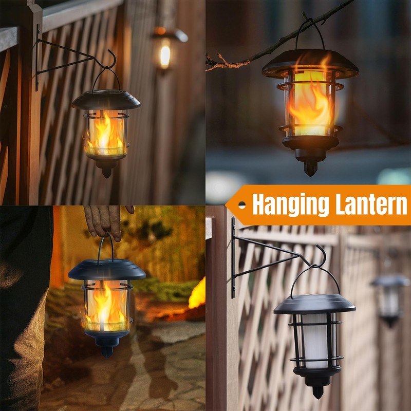 Dynaming 6 Pack Solar Flame Torch Lights Outdoor, Halloween Dual