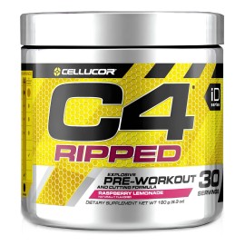 Suplemento en polvo Cellucor Pre Workout Powder Carnosyn Beta-Alanina de C4 Ripped sabor raspberry lemonade x 180g                                    