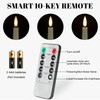 Flameless Taper Candles with 3D Wick, 9.6" Real Wax LED