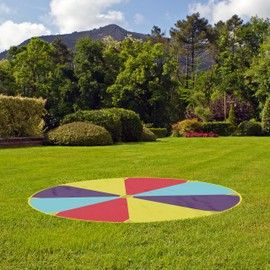 Relaxdays Children's Swing Cloth, Diameter 2 m, 8 Handles, Swing Cloth, Rainbow Cloth, Outdoor, Garden, Parachute Game, Colourful