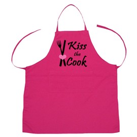Petitebella Kiss the Cook Unisex Adult Apron (Hot Pink)