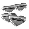 Vinyl Heart Stickers (Set of 4) - BW - Muscle
