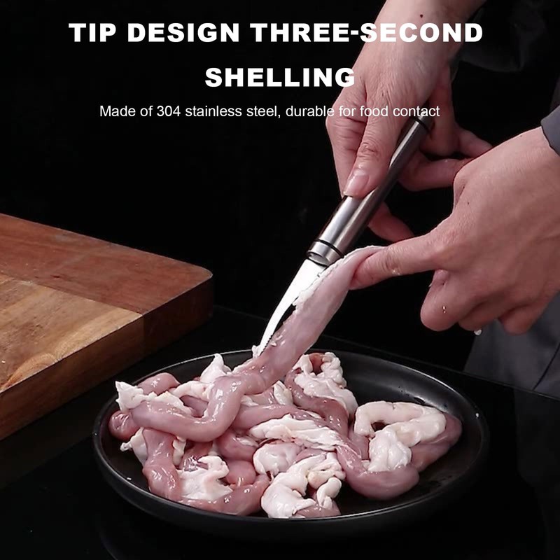 2PCS Shrimp Deveining Tool Stainless Steel Shrimp Peeler and Deveiner