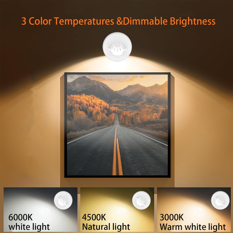 Wireless Led Spotlight Indoor, Rechargeable Uplighting Indoor with Remote Dimmable,