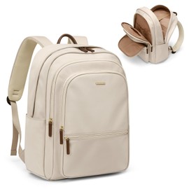 Backpack for Women Work College Travel Laptop Backpacks Multi-Functional Casual Daypack Teacher Nurse Everyday Bags Fits 15.6 Inch Notebook (Apricot)