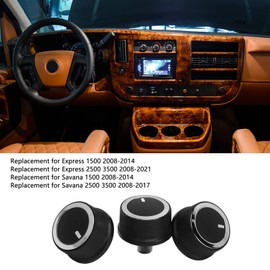 AC Temp Knob Switch, 3PCS Air Conditioner Temperature Control Knob 84793085 Replacement for Express 1500 2500 3500
