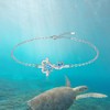 Turtle Anklet Blue Opal Sea Turtle Ankle Bracelet for Women