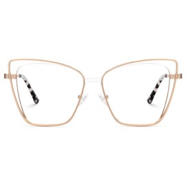 Zeelool Butterfly Glasses Metal Eyewear for Women Blue Light Blocking Glasses Anti Eyestrain Glasses ZJGM139501-03 Gold