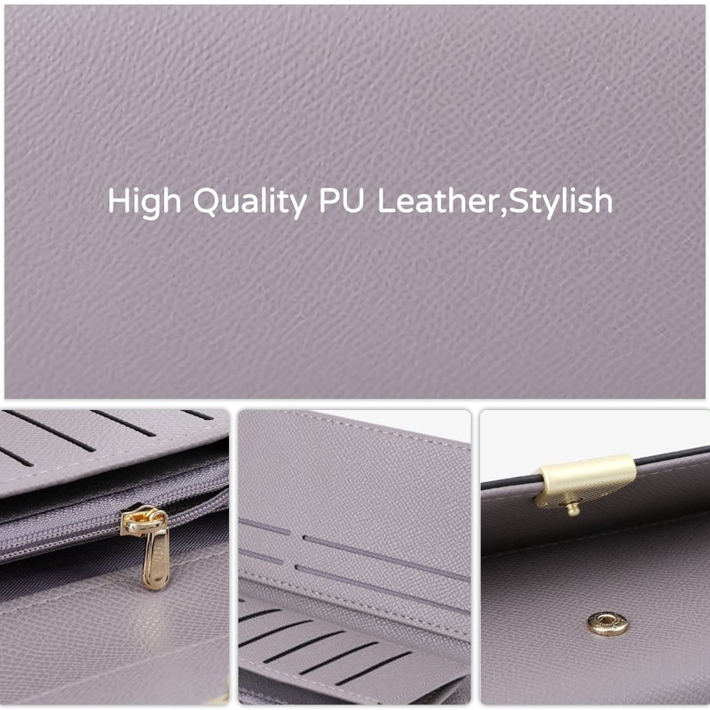 PORRASSO Ladies Purse Wallet RFID Blocking Credit Card Holder Multi