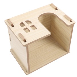Generic Small Pet Wooden Hideout House for Hamster Chinchilla Rabbit Wear Resistant Easy to Tunnel Habitat Decor Adorable Design for Small Animal Shelter