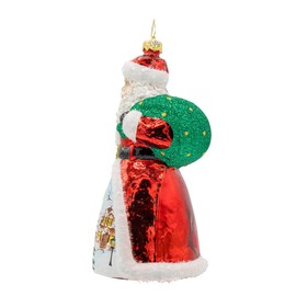 Christopher Radko Adorno Decorativo de Árbol de Navidad de Vidrio Europeo Fabricado a Mano, Paisaje de Invierno de San Nicolás