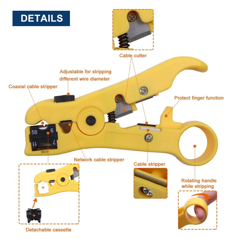 Delgada Coax Cable Crimper Kit,Compression Tool Coax Cable Crimper Set