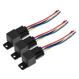 A ABSOPRO Pack of 3 36 V 40 A SPDT Car Relay 5 Pins 5 Wires with Wiring Harness Socket Plug