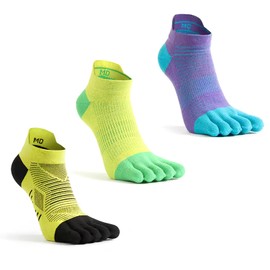 Viiotu 3 Pairs Toe Socks For Women Men,Coolmax Five Finger Running Socks,High Performance Athletic Toe Socks No Show (AU, Numeric, 4, 6.5, Regular, Regular, GYP)