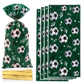 50 Pcs Football Cellophane Bags Football Treat Bags Football Gift Bags Football Goodie Bags Sport Candy Bags Football Party Favor Bags with Ties for Team Snake Bags for Football Party Decorations Supply