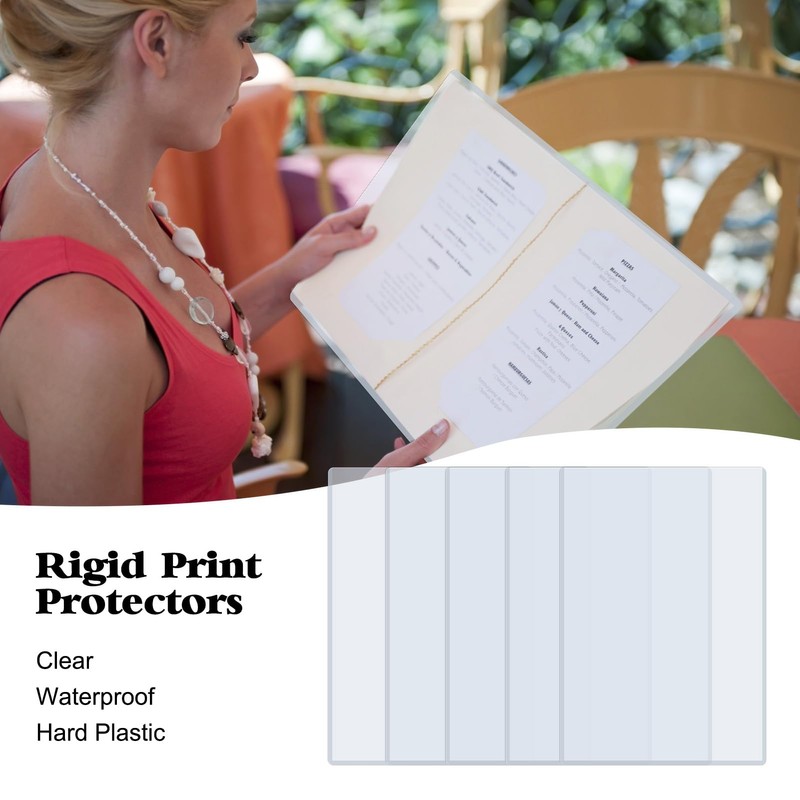 Rainmae 5 Pack 11" x 17" Rigid Print Protectors, Clear