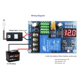 LM YN 12V 24V 36V 48V Battery Charging Control Board (6-60V MAX80V) Battery Charge Control Switch Auto Power Off Safe and Energy Saving
