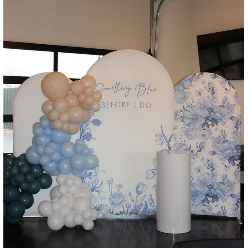 Something Blue Before I Do Arch Backdrop Cover for Bridal