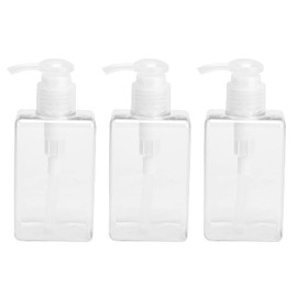 Pack of 3 Plastic Pump Bottles, 150 ml Empty Plastic Pump Bottles, Small Transparent Refillable Press Bottles for Shampoo, Body Wash Lotion