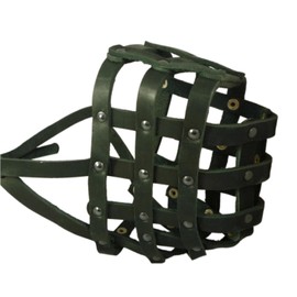 Real Leather Dog Basket Muzzle #115 Black (Circumference 18", Snout Length 4.7") Mastiff, Great Dane