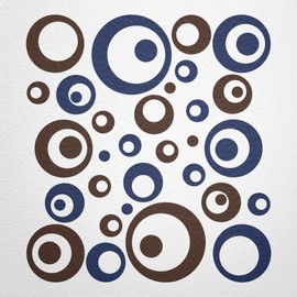 WANDfee® Wall Tattoo, Circles, Dots, 50 Stickers, Colour Choice For Children's Bedroom, Living Room, Hallway, Bathroom, Kitchen, Tile Stickers, blue