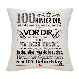 100 Years Old Women Men Birthday Gift Behind You All Your Memories Inspirational Gift 100th Birthday Gift Pillowcase for Wife Husband Mom Dad Friends Grandma Grandpa Auntie (100)