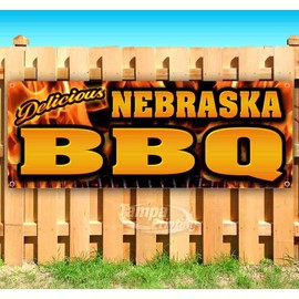 Nebraska BBQ Banner 13 oz | Non-Fabric | Heavy-Duty Vinyl Single-Sided With Metal Grommets