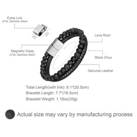 murtoo Bead Chakra Bracelets for Men and Women, Double-layered Healing Yoga Crystals Beaded Bracelet, Natural Stone Mens Bracelet for Meditation, Relax Anxiety