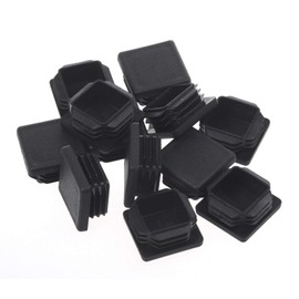 2 Inch Square Plastic Plug, End Caps for Tubing Pipe OD 2" x 2" (not ID), Steel Chair Leg End Caps, Bar Stool Glides Inserts, Fence Plugs, Furniture or Fitness Equipment End Caps (12 Packs)