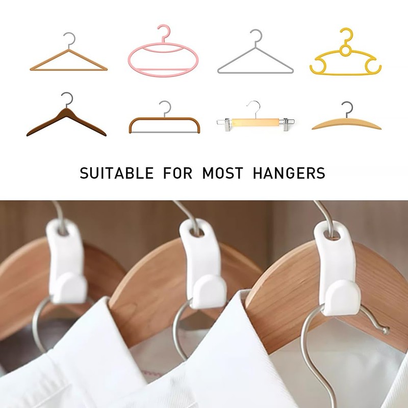 BOUMVID Clothes Hanger Connector Hooks, 20 Pcs Coat Hangers Hooks
