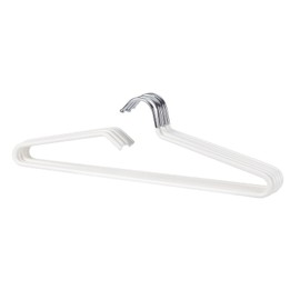 SHIMOYAMA Non-Slip Metal Clothes Hangers - 5 Pack, Space-Saving Short Neck Hangers for T-Shirts, Dresses, Tank Tops (White)